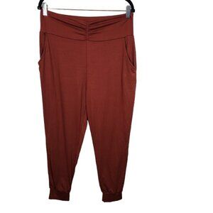 Shiela Rose Scrunch front‎ Jersey Joggers in Rust Red - Size XL